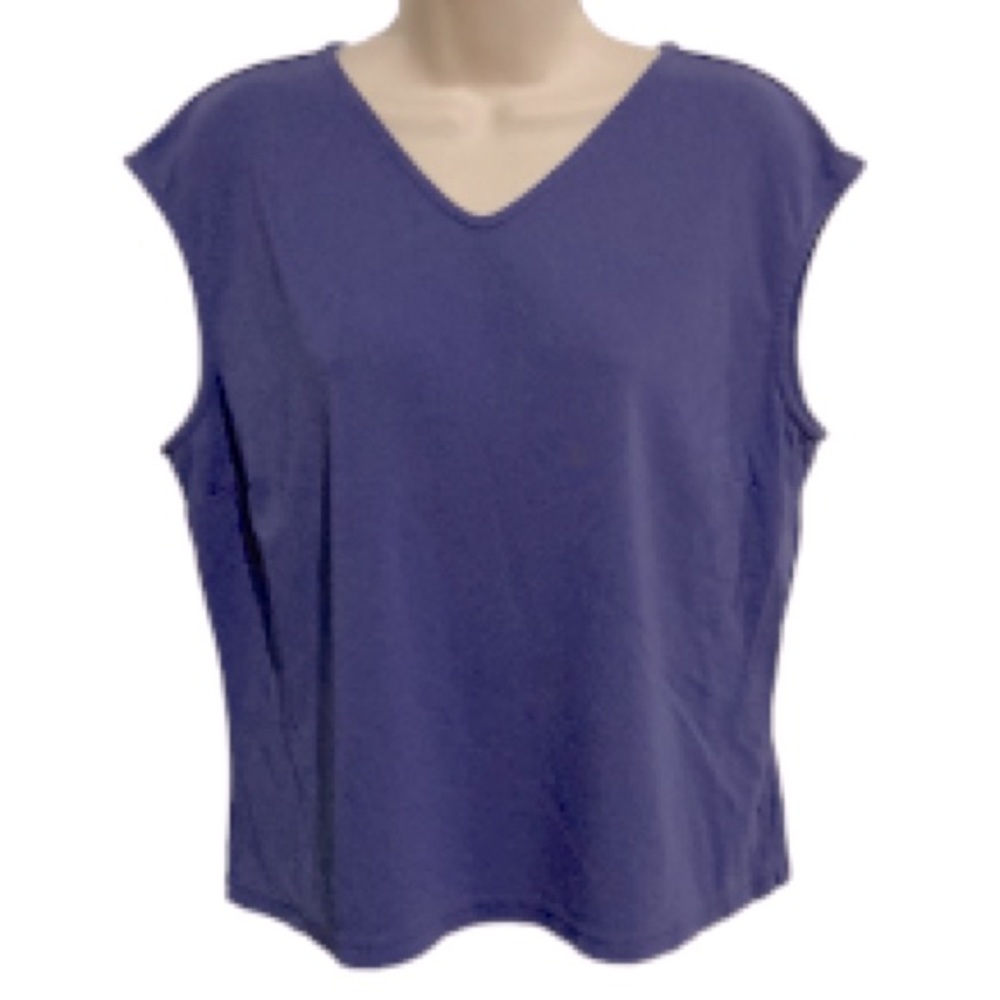 TALBOTS V Neck Sleeveless Layering Tank Top Purple Blue Womens Large